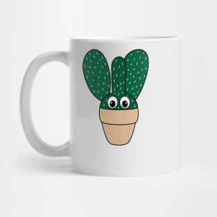 Cute Cactus Design #264: Bunny Ears Cactus In Dotted Terra-cotta Pot Mug